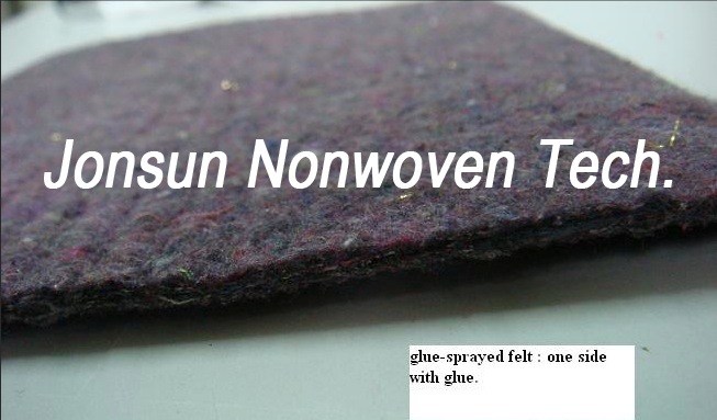 glue-sprayed felt
